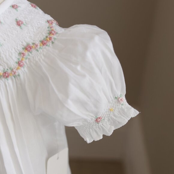 Strasburg Dress Smocked White Cotton Bishop Special Occasion Newborn New RARE - Picture 3 of 6